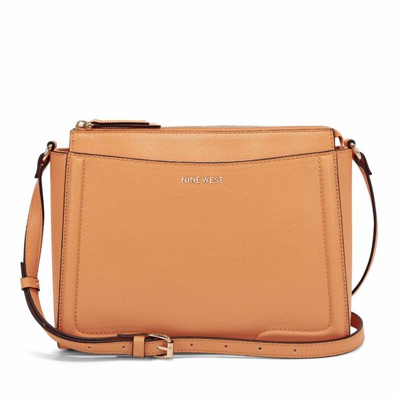 Nine West Handbags - NINE WEST Shayden saffiano faux-leather women's crossbody bag -Apricot/Orange